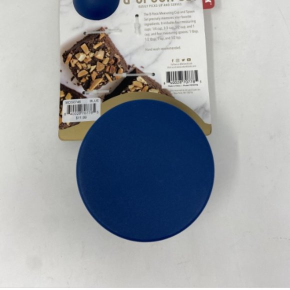 Art & Cook Measuring Cup & Spoon Set, 8 Piece Measuring Cup and Spoon Set, Blue - Picture 2 of 3